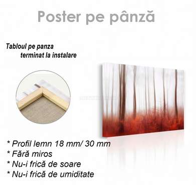 Poster - Autumn forest landscape, 90 x 60 см, Framed poster on glass, Nature