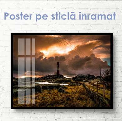 Poster - lighthouse and picturesque nature, 45 x 30 см, Canvas on frame