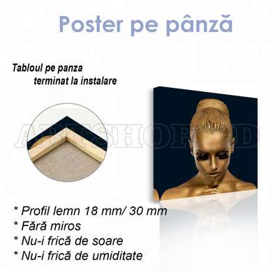 Poster - Fata de aur, 40 x 40 см, Panza pe cadru, Glamour