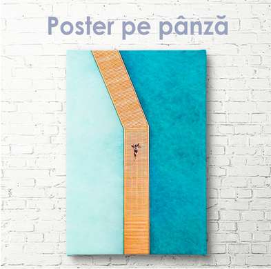 Постер - Дорога по воде, 45 x 90 см, Постер на Стекле в раме