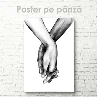 Постер - Л-любовь, 30 x 45 см, Холст на подрамнике, Черно Белые