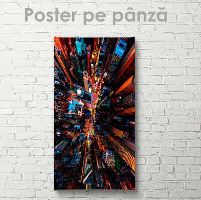 Poster - City from above, 45 x 90 см, Framed poster on glass, Maps and Cities