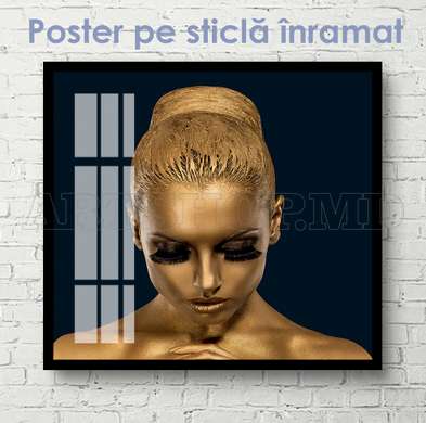 Poster - Fata de aur, 40 x 40 см, Panza pe cadru, Glamour