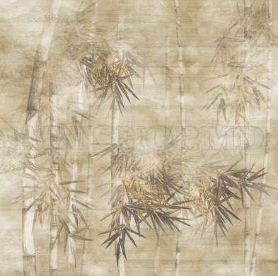 Wall mural - Bamboo trees in beige colors