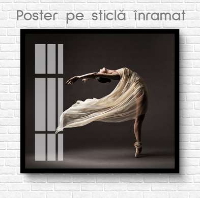 Постер - Танец, 100 x 100 см, Постер на Стекле в раме