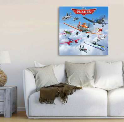 Poster - Avioanele, 100 x 100 см, Poster inramat pe sticla
