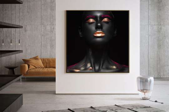 Картина в Раме - Цветной макияж, 60 x 60 см