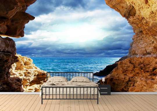 Wall Mural - Cave with sea view