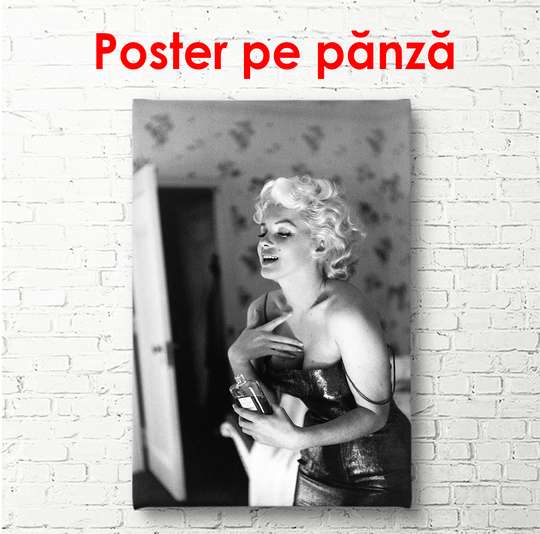 Постер - Мэрилин монро и духи, 30 x 60 см, Холст на подрамнике