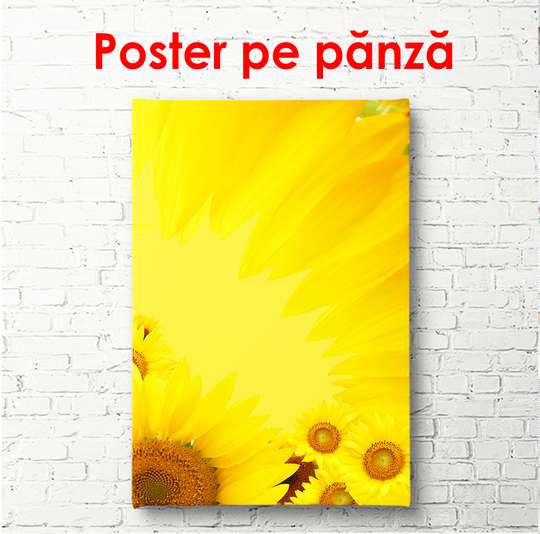 Poster - Yellow sunflower, 45 x 90 см, Framed poster