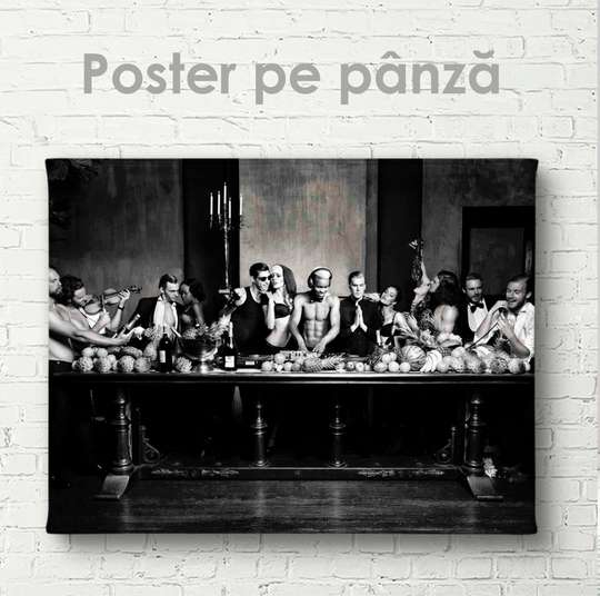 Poster - Comunitate de oameni, 45 x 30 см, Panza pe cadru, Nude