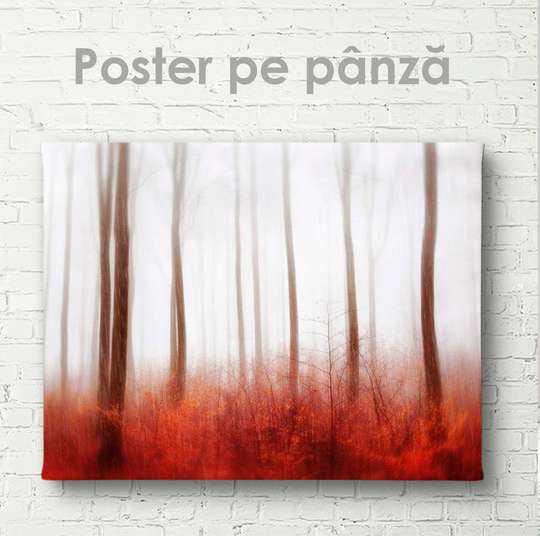 Постер - Осенний пейзаж леса, 45 x 30 см, Холст на подрамнике