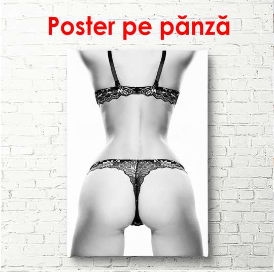 Poster - Girl in lace lingerie, 60 x 90 см, Framed poster, Nude