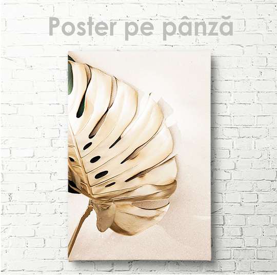 Постер - Золотой лист, 30 x 45 см, Холст на подрамнике