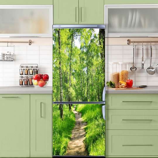 3Д наклейка на дверь, Зеленый лес, 60 x 90cm