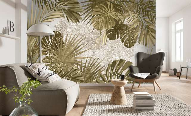 Wall Mural - Light tropical leaves
