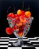 Poster - Fruit dessert, 60 x 90 см, Framed poster on glass, Food and Drinks