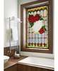 Window Privacy Film, Decorative stained glass window with red roses, 60 x 90cm, Matte, Window Film