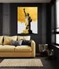 Poster - Statue of Liberty & Gold Elements, 30 x 45 см, Canvas on frame, Maps and Cities