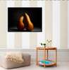 Poster - Two pears on a black background, 90 x 60 см, Framed poster