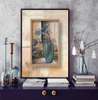 Poster - Glass vase with a flower on the table, 60 x 90 см, Framed poster on glass, Still Life