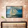 Poster - White ship at sea, 90 x 60 см, Framed poster, Marine Theme