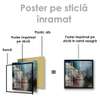 Poster - Portret abstract al unei fete, 100 x 100 см, Poster inramat pe sticla