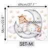 Wall decals, Teddy Elephant and Giraffe on Moon with stars, SET-M