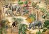 Wall Mural - African animals on a sandy background