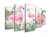 Модульная картина, Фламинго в зеленых джунглях, 206 x 115