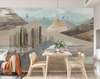 Wall mural - Rural and mountain landscape in boho style