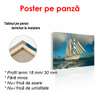 Poster - White ship at sea, 90 x 60 см, Framed poster, Marine Theme