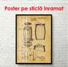 Poster - Schița unui butoi de vin, 60 x 90 см, Poster înrămat, Vintage
