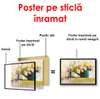 Poster - Yellow flowers in a vase on the table, 90 x 60 см, Framed poster, Provence