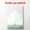 Poster - Boat on the high seas, 50 x 75 см, Framed poster on glass, Marine Theme