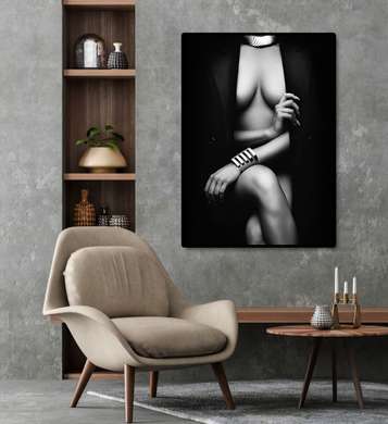 Постер - Женская фигура нежно прикрыта, 30 x 45 см, Холст на подрамнике