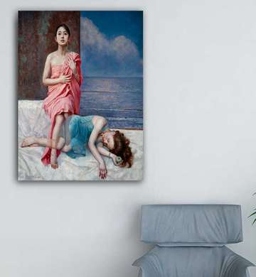 Poster - Girls, 30 x 45 см, Canvas on frame, Art