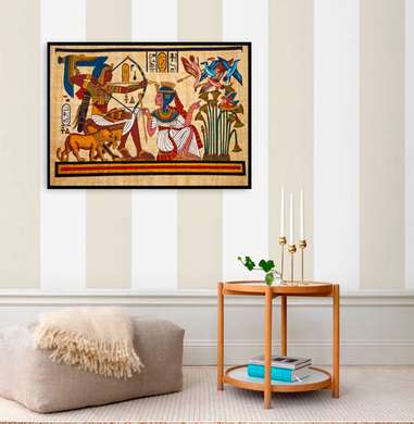 Poster - Istoria egipteană a faraonilor, 90 x 60 см, Poster înrămat, Vintage