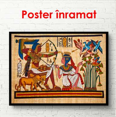 Poster - Egyptian history of the pharaohs, 90 x 60 см, Framed poster, Vintage