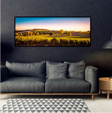 Poster - Peisaj cu un câmp frumos, 150 x 50 см, Poster înrămat, Natură