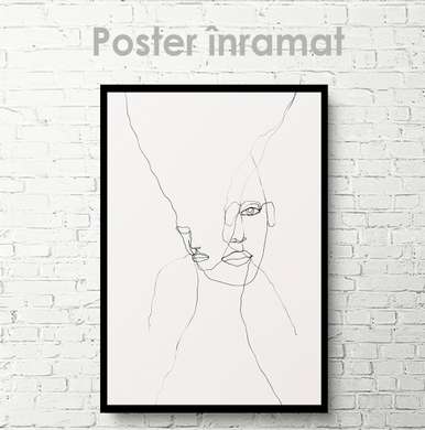Poster - Faces, 60 x 90 см, Framed poster on glass, Minimalism