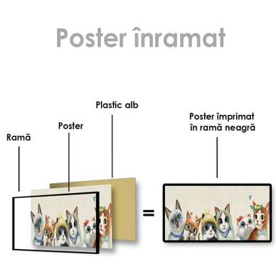 Poster, Pisoii, 90 x 30 см, Panza pe cadru, Animale