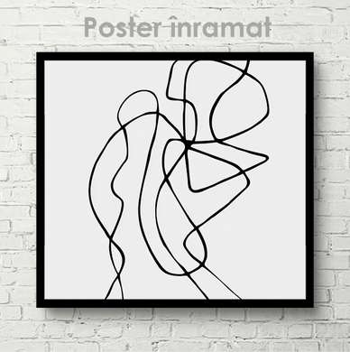 Poster - Lines, 100 x 100 см, Framed poster on glass, Minimalism