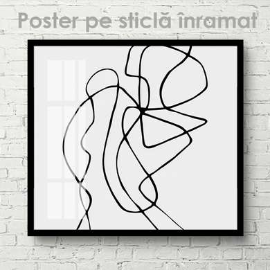 Poster - Lines, 100 x 100 см, Framed poster on glass, Minimalism