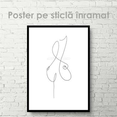 Poster - Line, 60 x 90 см, Framed poster on glass, Nude