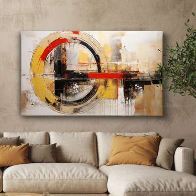 Poster - Abstract geometry, 90 x 45 см, Framed poster on glass, Abstract