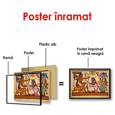 Постер - Египетская история фараонов, 90 x 60 см, Постер в раме, Винтаж