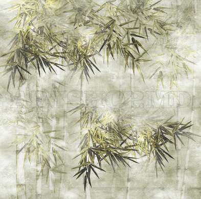 Wall mural - Bamboo trees in light green colors