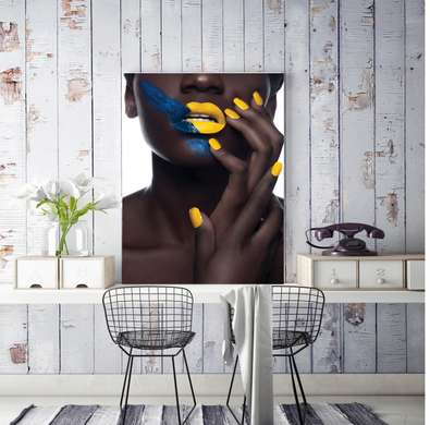 Poster - Yellow manicure, 30 x 45 см, Canvas on frame