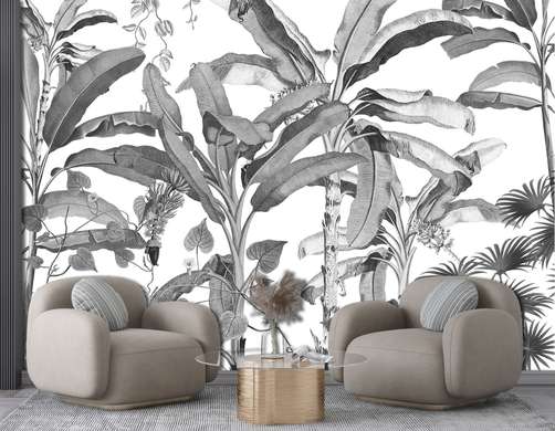 Wall Mural - Black and white palm trees